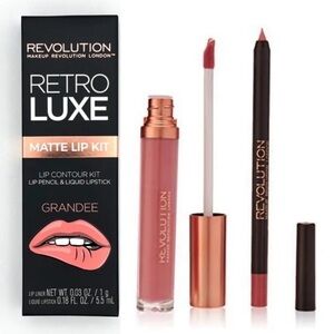 Revolution Retro Luxe Matte Lip Contour Kit-Lip Pencil & Liquid Lipstick Grandee
